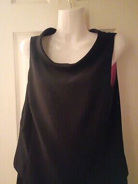 KS Collection Black Sheath Dress with Pink Accents